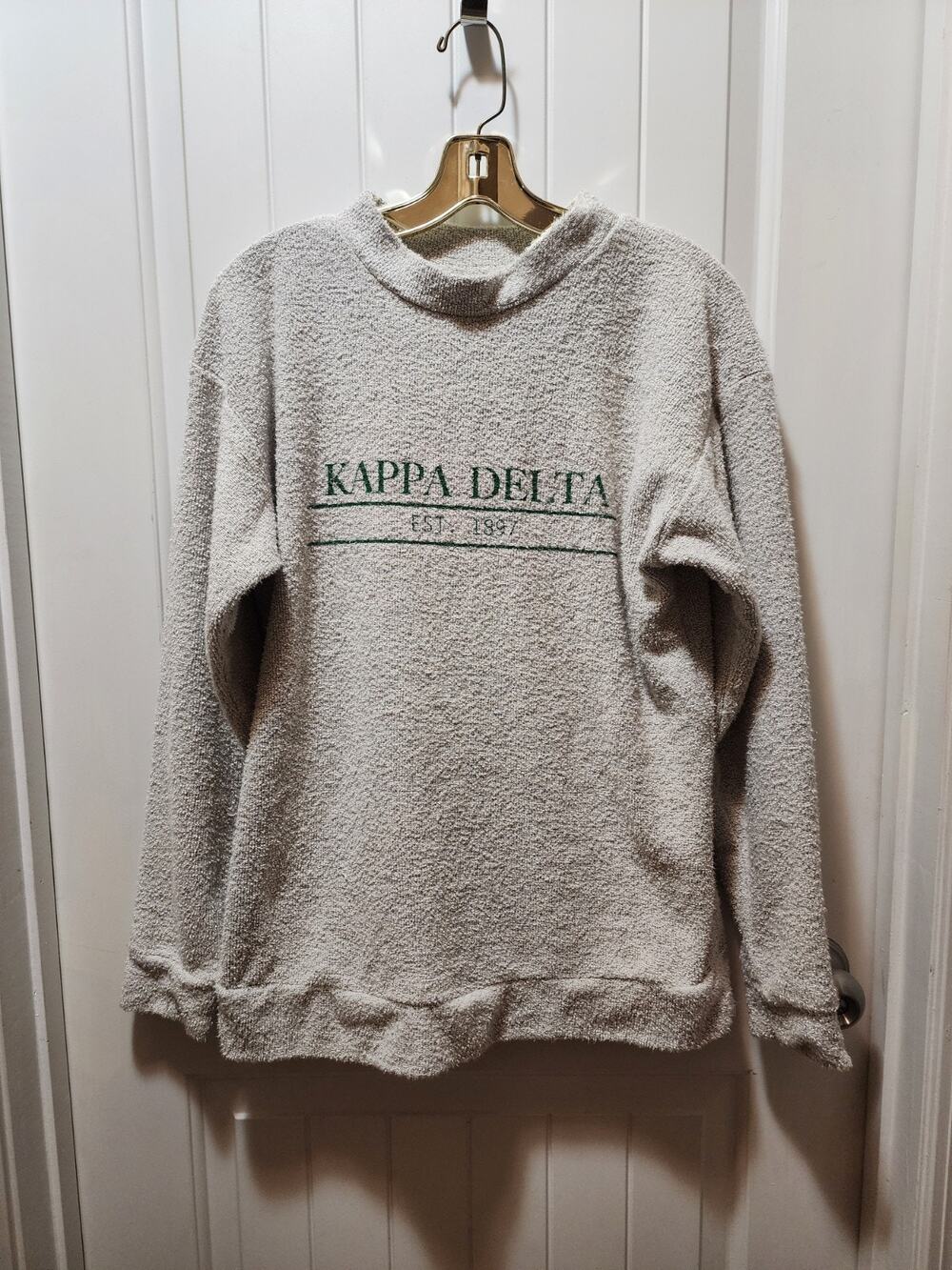 KAPPA DELTA Pullover Textured Sweatshirt Long Sleeve Women’s M WOOLLY THREADS